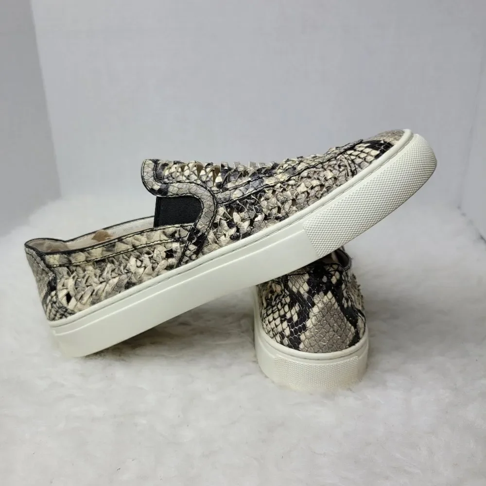 Tory Burch Huarache Weave  Snakeskin Leather Slip On Sneaker  Shoes Size 8